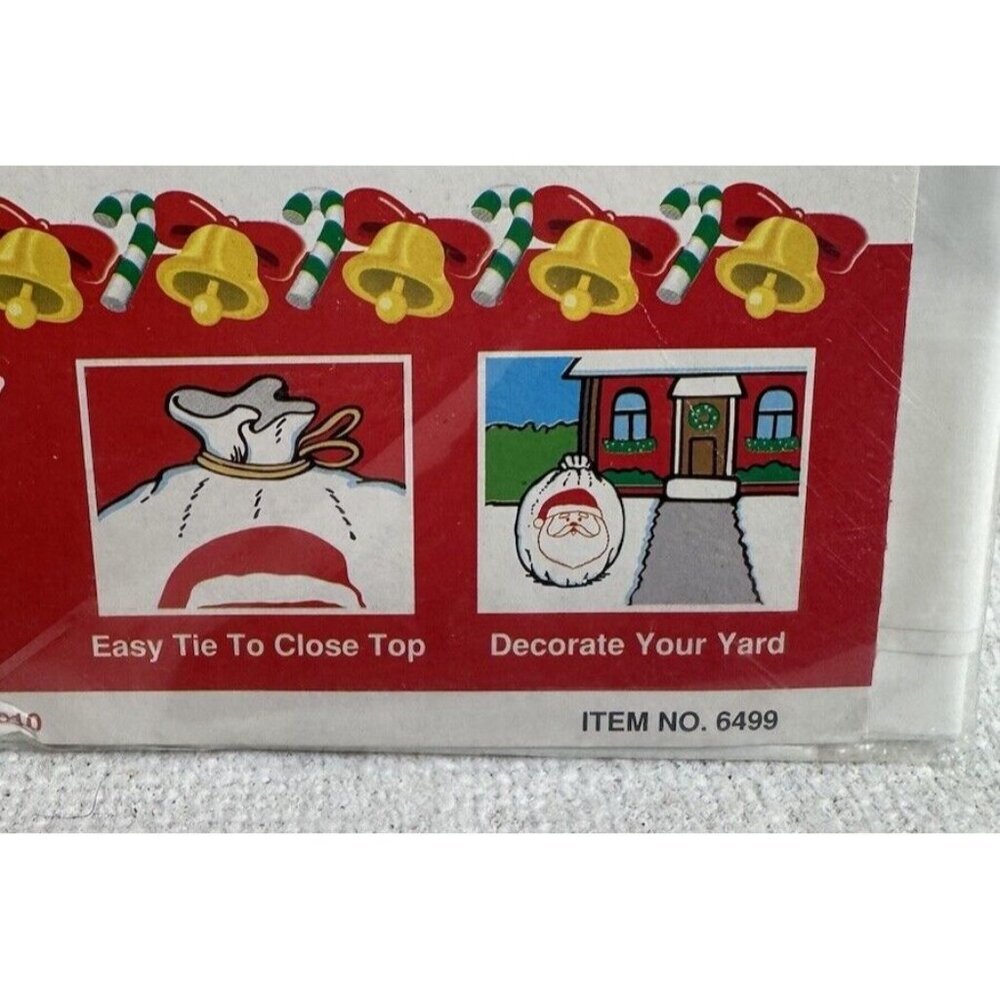 Vintage Giant Size Stuff A Santa Claus Decorative Leaf Outside Bag 42”X40” - Picture 3 of 3